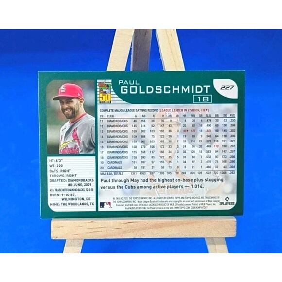 2021 Topps Archives - 2001 Topps Paul Goldschmidt #227 - Picture 5 of 5